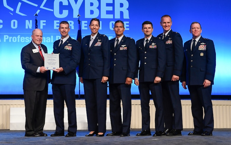 The 926th Wing receives the Air Force Reserve Unit Award during the Air Force Association Air, Space and Cyber Conference in National Harbor, Md., Sept. 16, 2019. (U.S. Air Force photo by Andy Morataya)