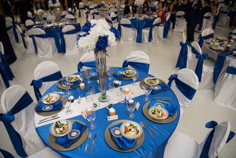 Airmen assigned to the 47th Flying Training Wing came out to celebrate the Air Force’s 72nd birthday, as well as the 47th year as the 47th FTW, at Laughlin’s Air Force Ball in Del Rio, Texas, Sept. 13, 2019. This year’s ball was tightly knit with history and heritage; historical uniforms, facts and photos all gave a glimpse back in time for passerby. (U.S. Air Force photo by Staff Sgt. Benjamin N. Valmoja)