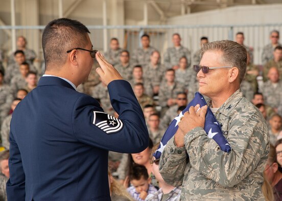 Col. Jeffrey Pickard, 349th Maintenance Group commander, retired after 39 years of service during a ceremony September 7, 2019, at Travis Air Force Base, Calif.