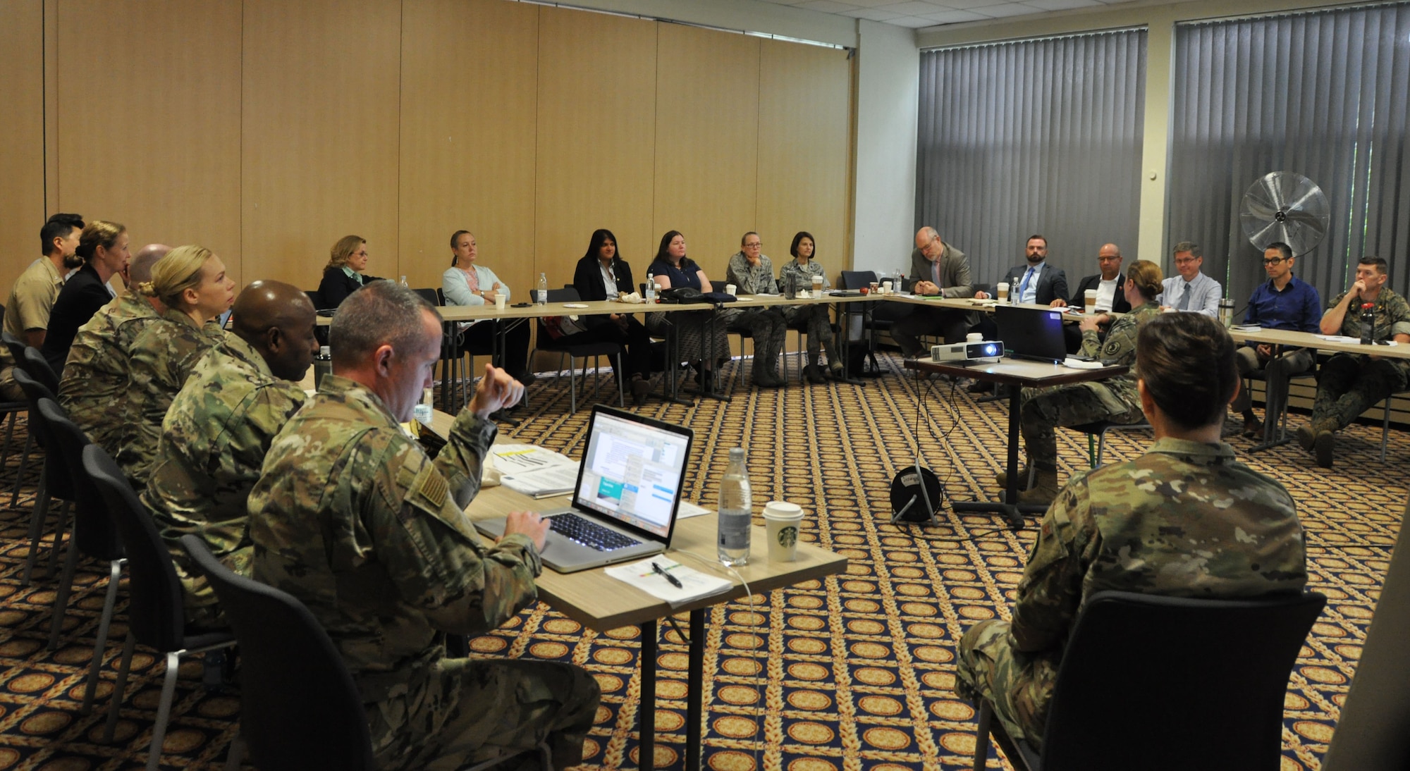 The AFRICOM Office of the Command Surgeon hosted various U.S. agencies during the first ever Infectious Disease Strategic Planning Workshop on Patch Barracks in Stuttgart, Germany, from Sept. 4-6, 2019. The workshop was developed to discuss U.S. government efforts pertaining to infectious disease prevention and response in Africa and included interagency support from the Centers for Disease Control and Prevention, the U.S. Agency for International Development, U.S. Department of State and combat support agency, the Defense Threat Reduction Agency. The workshop will better enable U.S. AFIRCOM to operationalize the U.S. AFRICOM Theater Campaign Plan by modifying their Security Force Assistance strategy. (U.S. Air Force photo by Master Sgt. Megan Crusher)