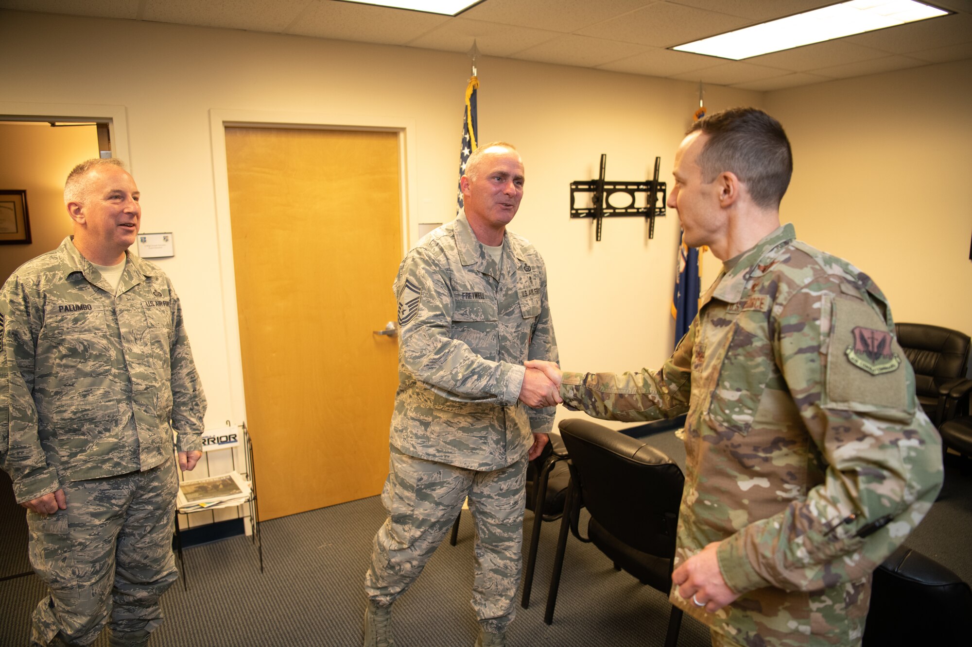 The 192nd Wing command team tours the base at Joint Base Langley-Eustis, Virginia.