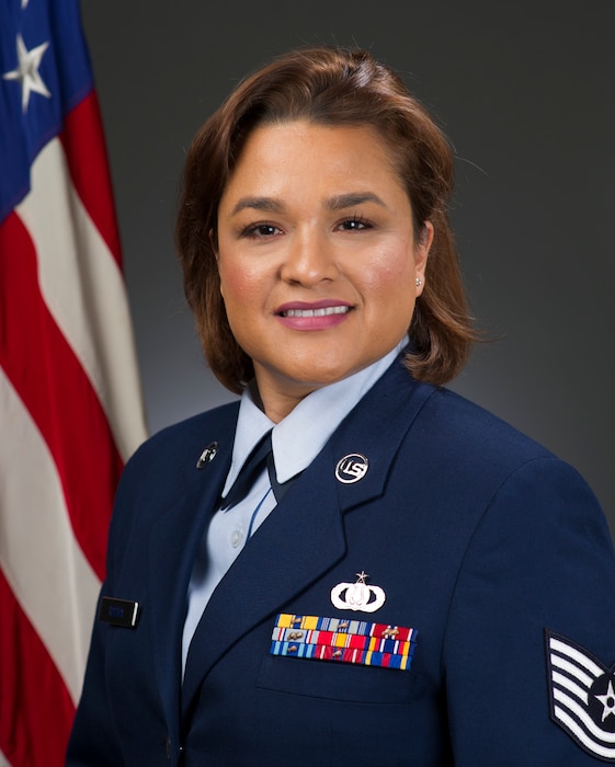 Official Photo of TSgt Melissa Rocha, Flutist, Band of the Golden West, Travis Air Force Base.
