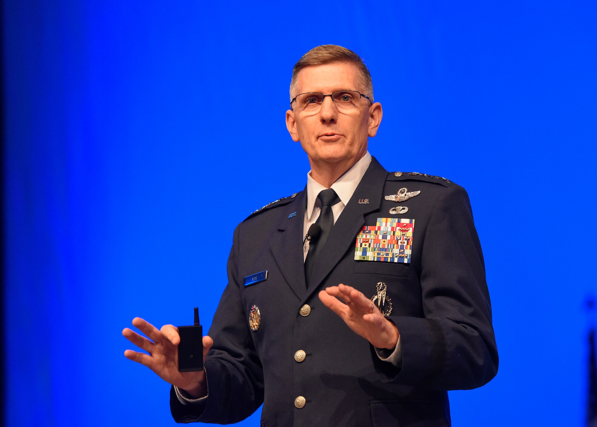 Gen. Tim Ray, Air Force Global Strike Command commander, discusses “Global Strike – The Critical Competitive Edge” during the Air Force Association Air, Space and Cyber Conference in National Harbor, Md., Sept. 17, 2019. From engaging speakers and panels focused on airpower, space, and cyber developments, to the technology exposition featuring the latest technology, equipment, and solutions for tomorrow’s problems, the conference has something for everyone. (U.S. Air Force photo by Staff Sgt. Jeremy L. Mosier)