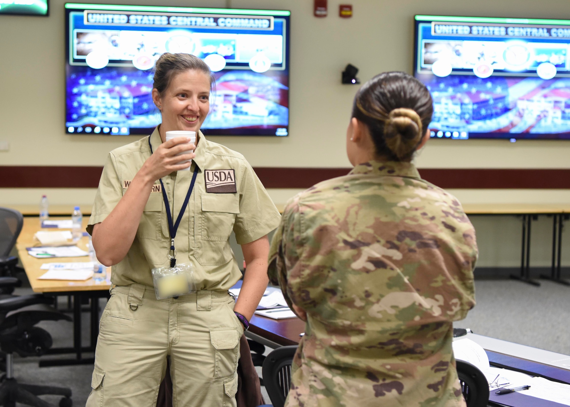 A USDA member and service member has a discussion.