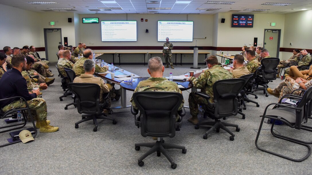An overall view of the conference room.