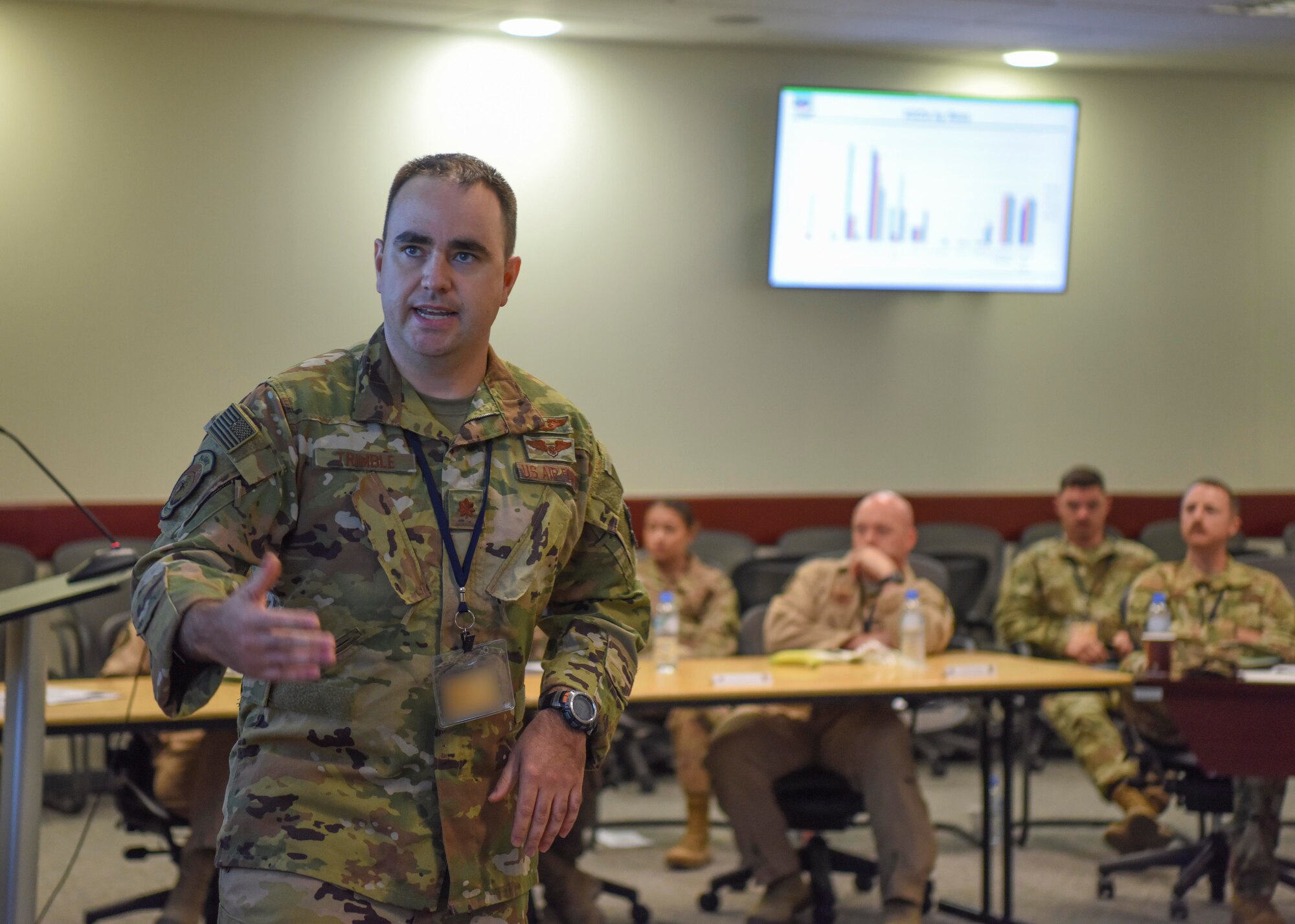 Airman gives a briefing.