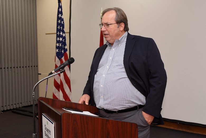 Michael Evans, course instructor for the 2018 Leadership Development Program Level I Course, talks about the program’s objectives and activities during the program’s graduation ceremony Sept. 12, 2019 at the Scarritt Bennett Center in Nashville, Tenn. (USACE Photo by Lee Roberts)