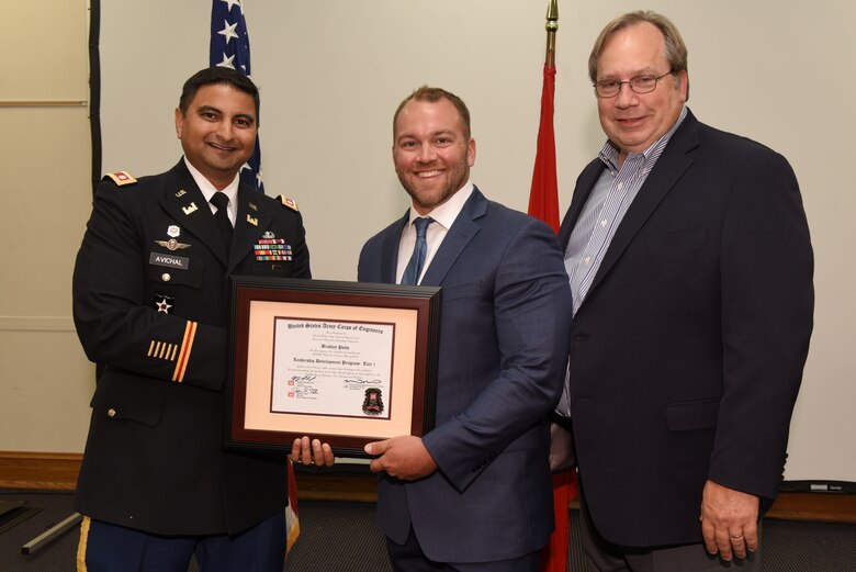 Bradley Potts, U.S. Army Corps of Engineers Nashville District, talks about the benefits of the 2019 Leadership Development Program Level II Course and how he plans to incorporate lessons learned during a graduation ceremony Dec. 4, 2018 at the Scarritt Bennett Center in Nashville, Tenn. (USACE Photo by Lee Roberts)