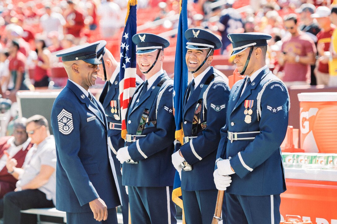 USAF Honor Guard kicks off Redskins Game
