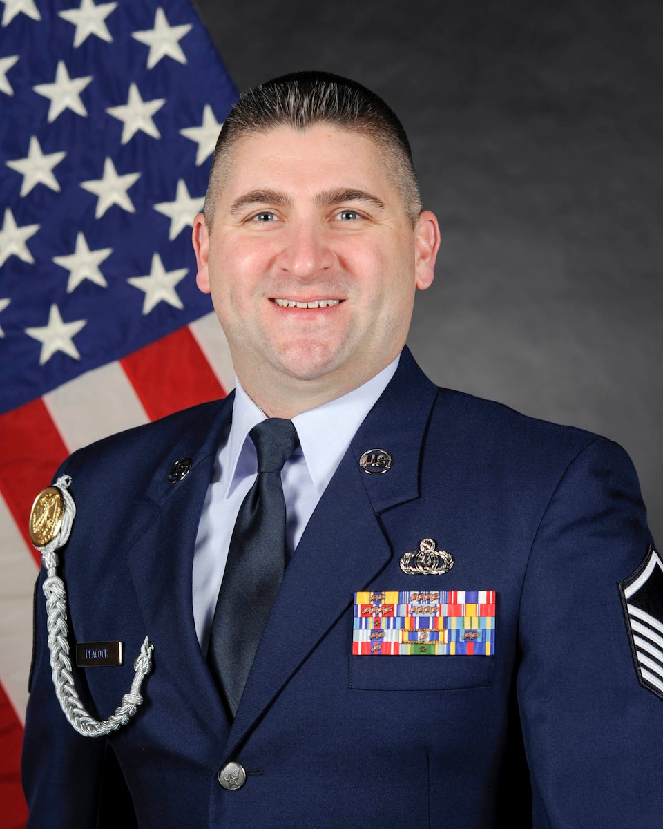 Official photo of MSgt Matthew Peacock, Pianist with The United States Air Force Band of the West, Joint Base San Antonio.