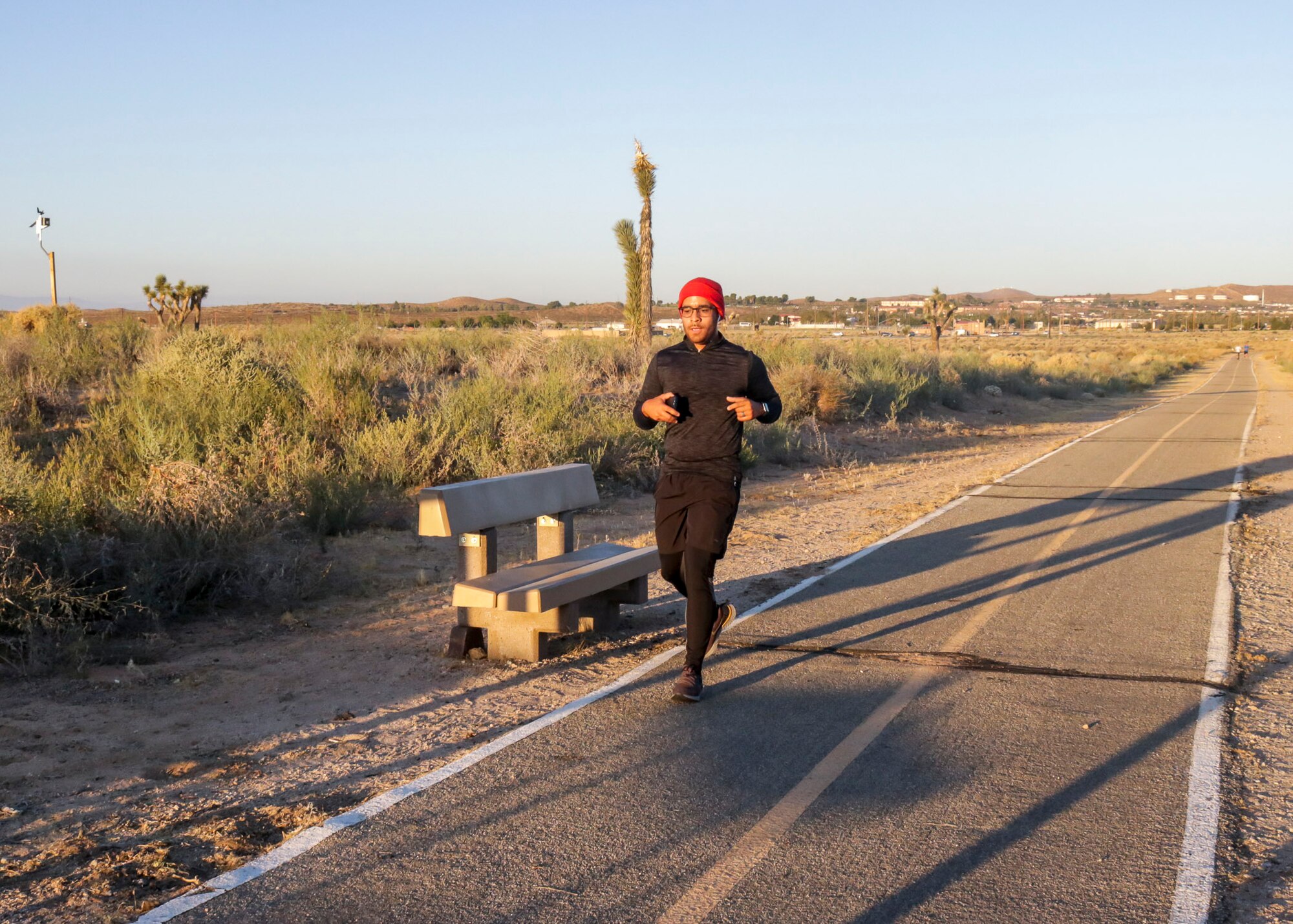 Team Edwards members run the Air Force Birthday 5k Run at Edwards Air Force Base, California, Sept. 18. (U.S. Air Force photo by Giancarlo Casem)