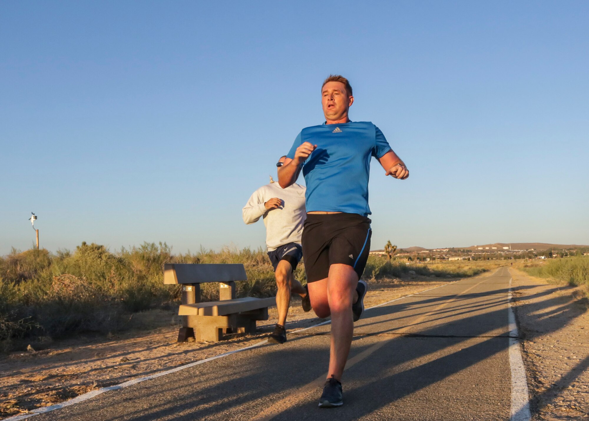 Team Edwards members run the Air Force Birthday 5k Run at Edwards Air Force Base, California, Sept. 18. (U.S. Air Force photo by Giancarlo Casem)