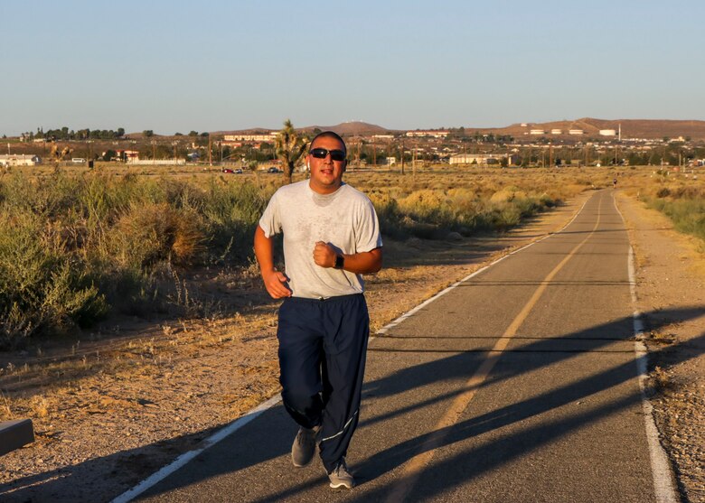 Team Edwards members run the Air Force Birthday 5k Run at Edwards Air Force Base, California, Sept. 18. (U.S. Air Force photo by Giancarlo Casem)