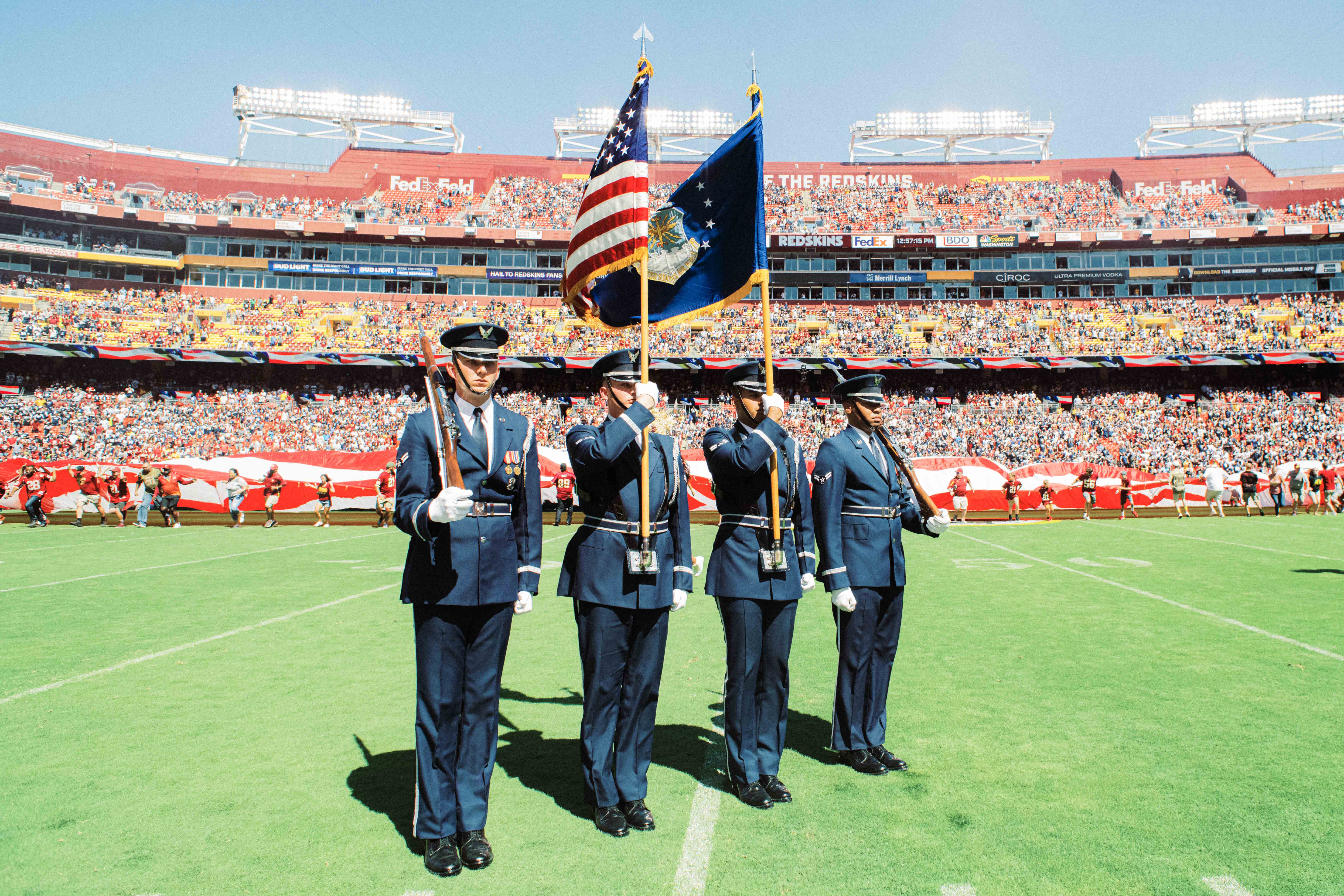 The U.S. Air Force Honor Guard Color Guard presents