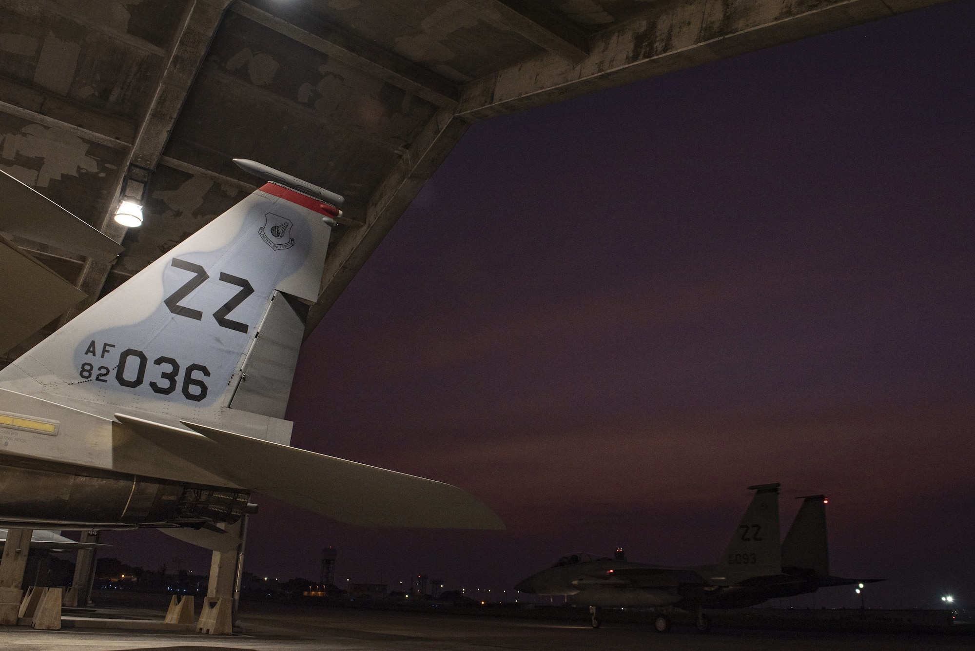 A 67th Fighter Squadron F-15C Eagle taxis before a mission at Kadena Air Base, Japan, Sept. 16, 2019.