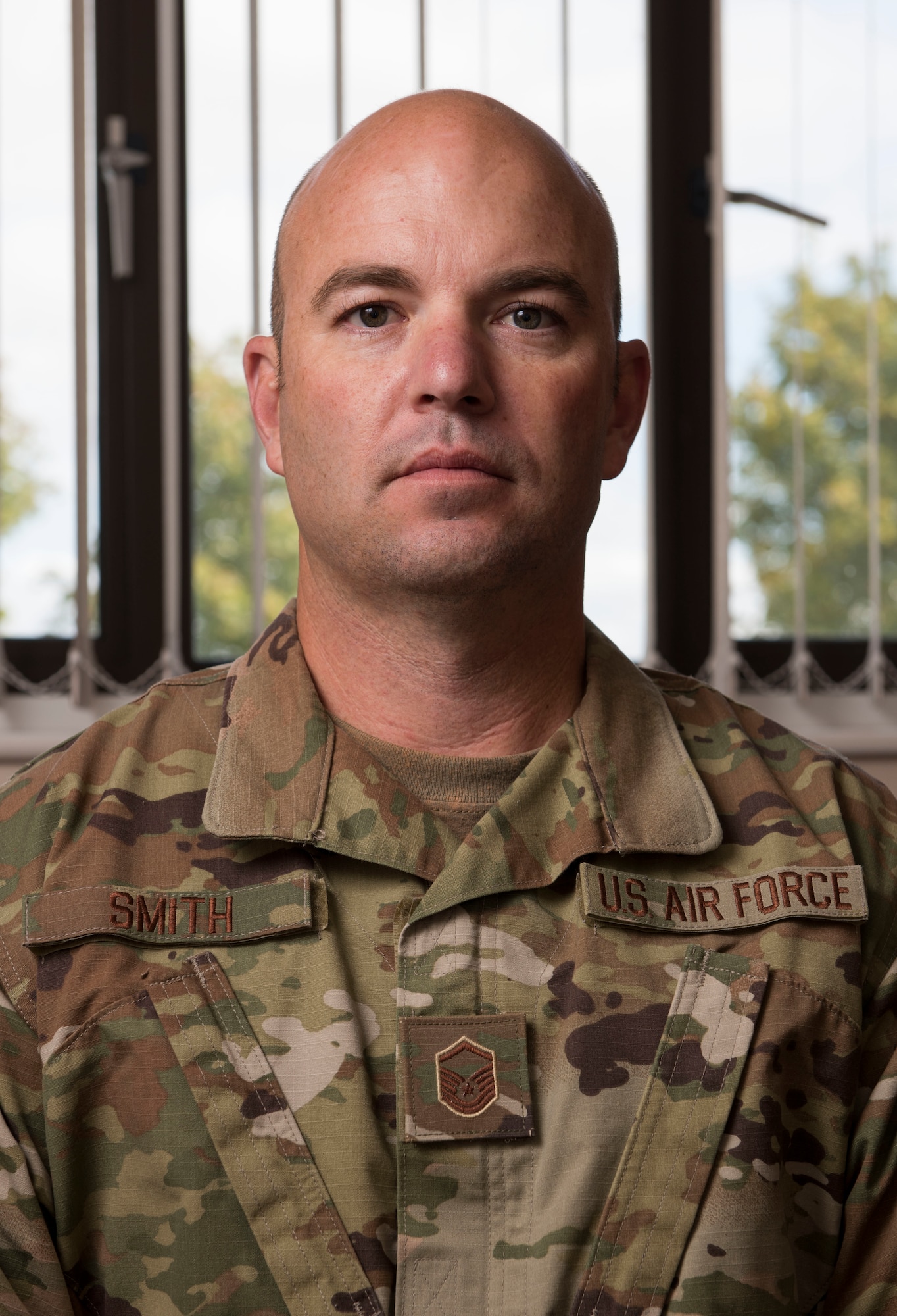 U.S. Air Force Master Sgt Ralph Smith, 509th Logistics Readiness Squadron fuel supervisor, deployed from Whiteman Air Force Base, Missouri, poses for a photo at RAF Fairford, England, September 5, 2019. Smith supported the mission at RAF Fairford through fuel maintenance on the B-2 Spirit and other aircraft. (U.S. Air Force photo by Airman 1st Class Jennifer Zima)