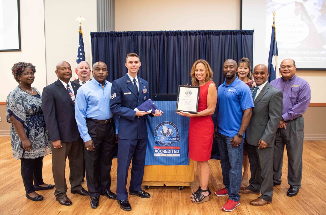 Schertz-Cibolo-Selma Chamber of Commerce Military Affairs Committee group photo.