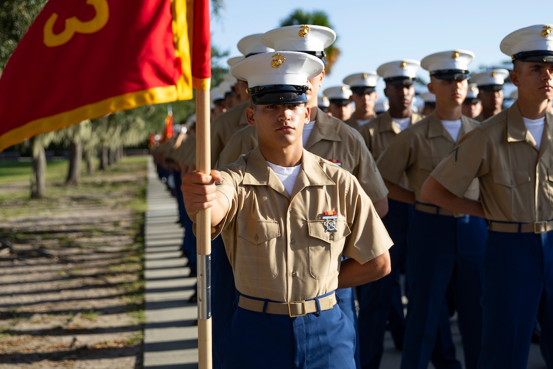 MARINE CORPS RECRUIT DEPOT PARRIS ISLAND, S.C. – A native of Miami, Florida, graduated from Marine Corps recruit training as a platoon honor graduate of Platoon 1073, Company D, 1st Recruit Training Battalion, September 20, 2019.
Pfc. Juan Torazoinfante earned this distinction over 13 weeks of training by outperforming 82 other recruits during a series of training events designed to test recruits’ basic Marine Corps skills.
These training events covered customs and courtesies, drill and ceremonies, marksmanship, physical fitness, military history, and a variety of other subjects.
“The best part of recruit training was the rifle range and Basic Warrior Training,” said Torazoinfante.
After enjoying the 10 days of leave allotted to graduates of recruit training, Torazoinfante will continue to build foundational Marine Corps skills at the School of Infantry, Camp Geiger, North Carolina.