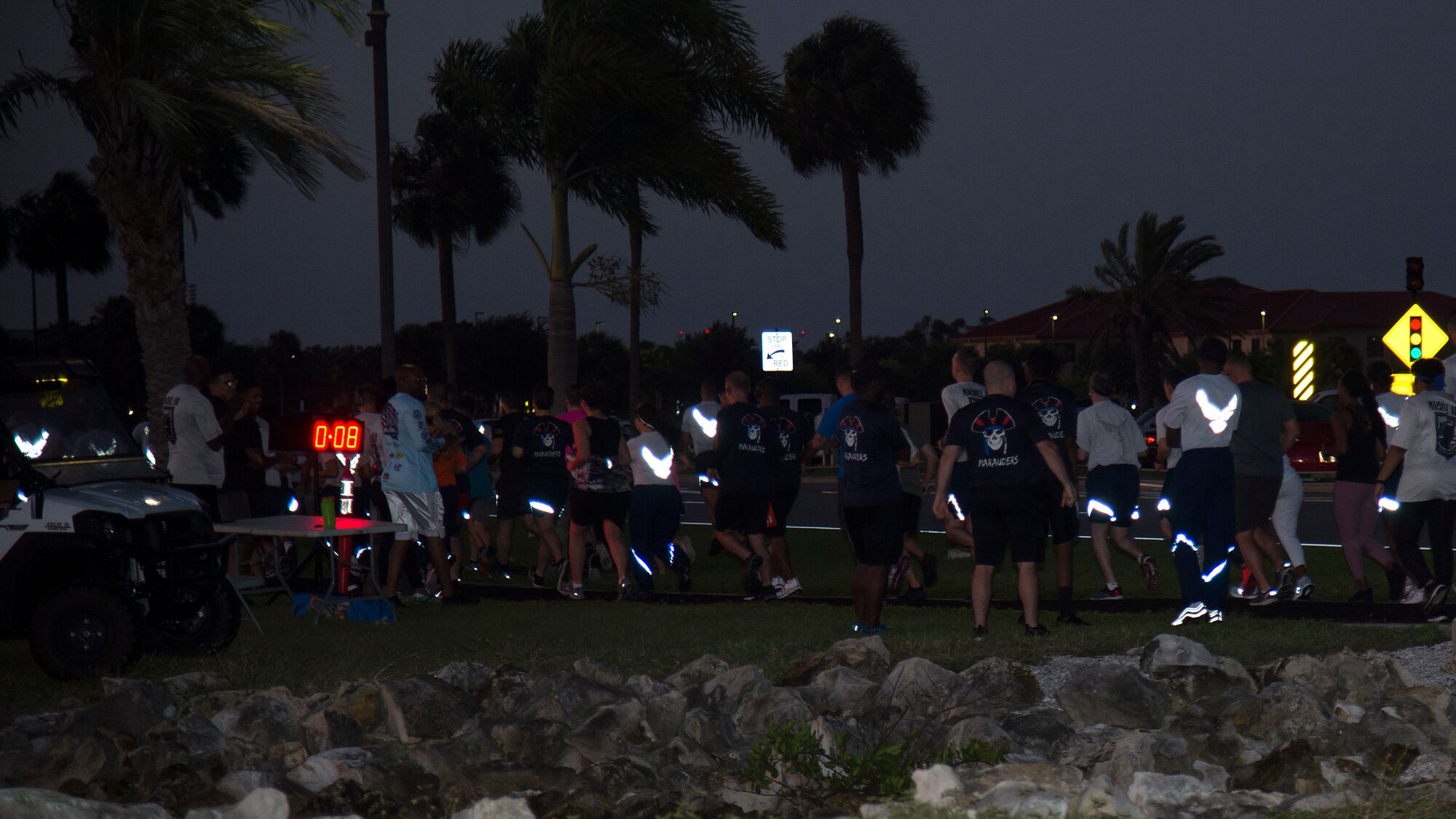 U.S. Air Force Airmen cross the starting line during the MacDill Air Force Sergeants Association’s POW/ MIA Recognition Day 5K, Sept. 20, 2019, at MacDill Air Force Base, Fla. POW/MIA Recognition Day was is commemorated nationally on the third Friday of every September in honor of service members who were prisoners of war as well as those missing in action. (U.S. Air Force photo by Airman 1st Class Shannon Bowman)