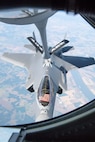 An F-35 Lightning II from the 158th Fighter Wing out of the Vermont Air National Guard Base, South Burlington, Vt., receives fuel from a 434th Air Refueling Wing KC-135 Stratotanker from Grissom Air Reserve Base, Ind., over the Midwest Sept. 19, 2019. The 158th FW is the first Air National Guard unit to receive the aircraft, and will be the second operational F-35 wing in the U.S. Air Force. (U.S. Air Force photo/Master Sgt. Ben Mota)