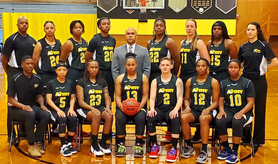 Capt. Kelsey Gebauer (back row, far right), Medical Education and Training Campus Physical Therapist Technician Program instructor at Joint Base San Antonio-Fort Sam Houston, worked as a physical therapist and trainer for the All Army Women’s Basketball Team that took first place at the U.S. Armed Forces Basketball Championships in June at Naval Station Mayport, Florida. Gebauer has been selected as the physical therapist and trainer for the All Armed Forces Women’s Basketball Team that will compete in the International Military Sports Council 7th Military World Games in Wuhan, China, Oct. 18-28.