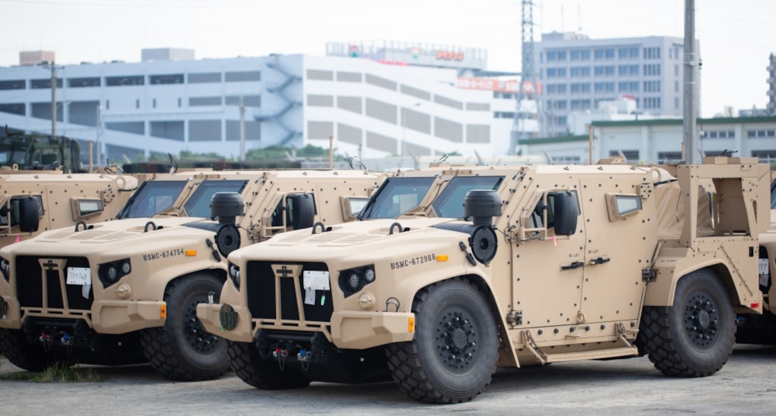 The Joint Light Tactical Vehicle is the latest addition to the 3rd Marine Division's fleet of vehicles in Okinawa, Japan. With improved armor, a better engine, and durability greater than that of the Humvee, the JLTV is a valuable new asset to 3rd Marine Division and will greatly improve mission success and lethality. (U.S. Marine Corps photo by Cpl. Jacob Hancock)