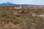 U.S. Soldiers with Delta Troop, 1-150th Cavalry Regiment, 30th Armored Brigade Combat Team, North Carolina Army National Guard, conduct a Combined Arms Live Fire Exercise (CALFX) near Fort Bliss, Texas, Sept. 20, 2019. The unit is mobilized to support Operation Spartan Shield in the Middle East with units from the North Carolina, South Carolina, West Virginia and Ohio Army National Guard.