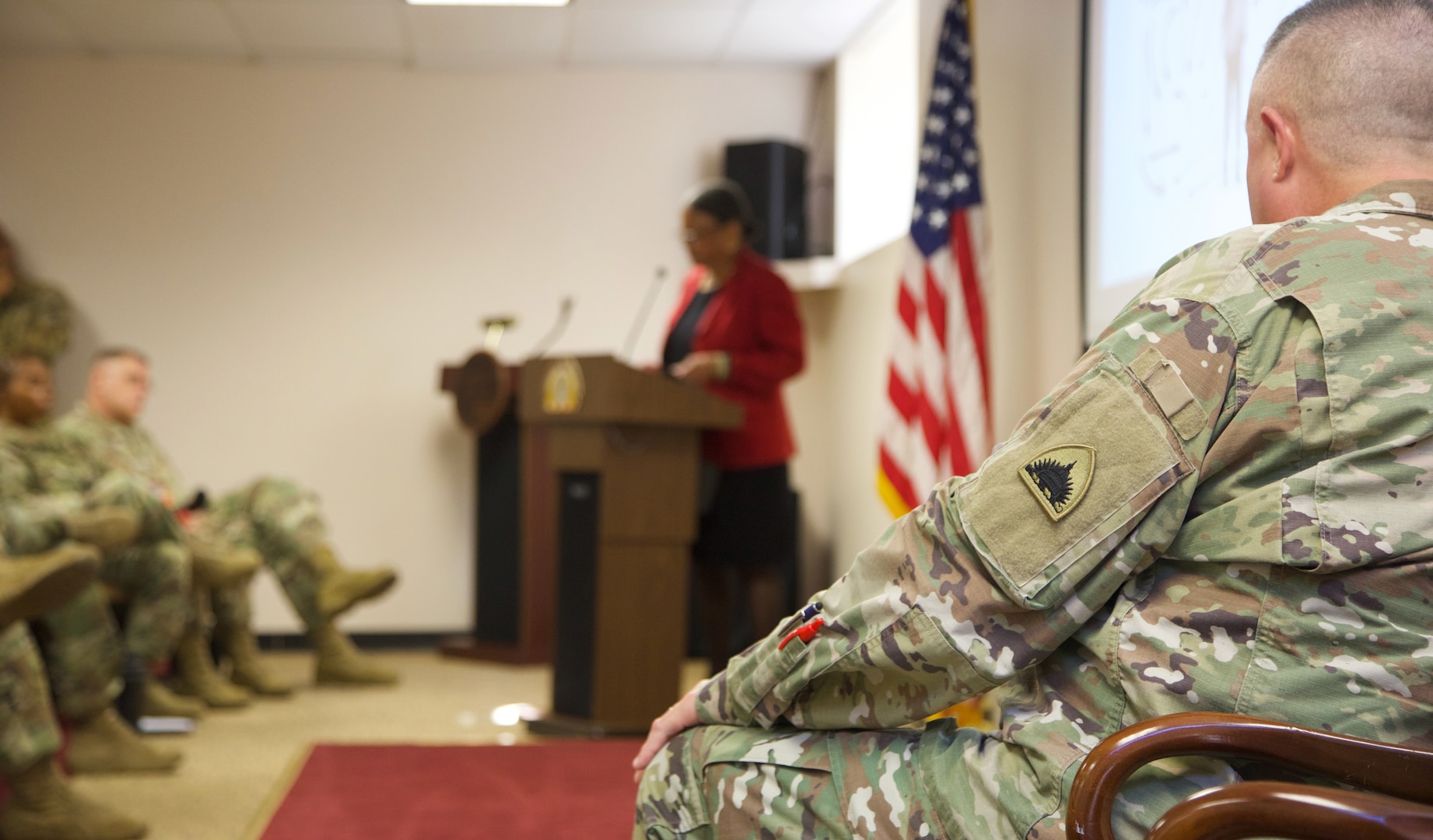 During the District of Columbia National Guard’s Suicide Prevention Awareness Month event, guest speaker Dr. Donna H. Barnes PhD Principal Investigator and Project Director Department of Psychiatry at Howard University, discussed understanding the suicidal mind is critical to changing the way the mind thinks suicidal thoughts. Four factors, that when aligned right, can directly result in suicide, said Barnes. These factors are impulse, vulnerability, lethalness and fearlessness.