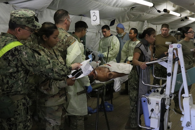 Sailors, Soldiers and Airmen train to save lives at Camp Parks