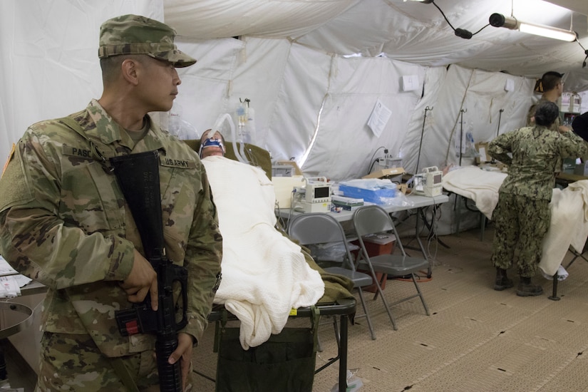 Sailors, Soldiers and Airmen train to save lives at Camp Parks