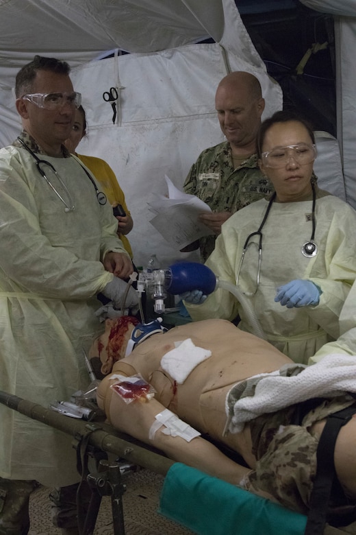 Sailors, Soldiers and Airmen train to save lives at Camp Parks