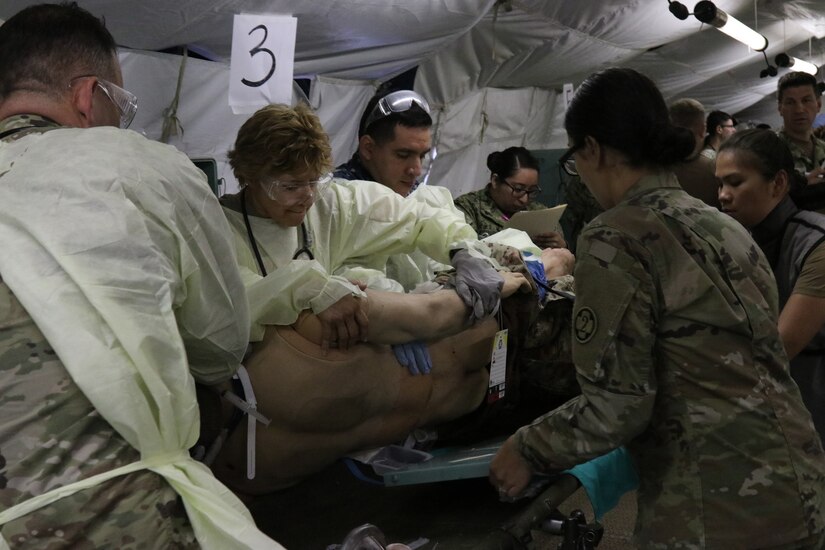 Sailors, Soldiers and Airmen train to save lives at Camp Parks
