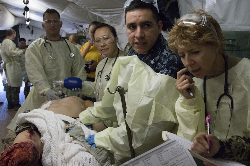 Sailors, Soldiers and Airmen train to save lives at Camp Parks