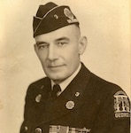 Vivian Roberts, the only Georgia Guardsman POW during World War I, in his American Legion uniform. Roberts was shot in the leg and captured by German soldiers in France in 1918. After the war, he served as clerk of Bibb County Superior Court in Georgia.