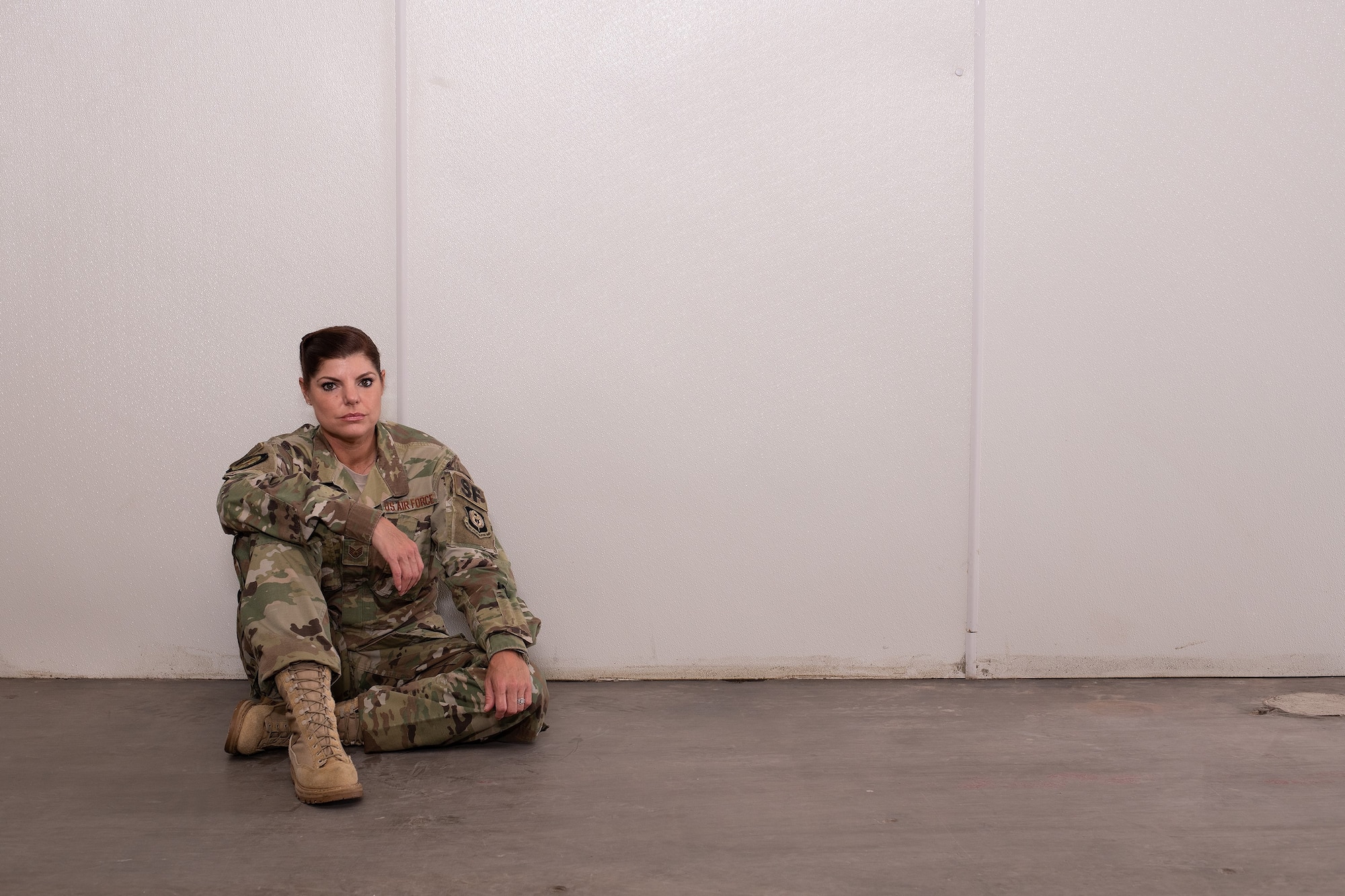 Staff Sgt. Ericka Costin, security forces at the 137th Special Operations Wing, poses for a portrait taken at Will Rogers Air National Guard Base in Oklahoma City, Aug. 28, 2019.