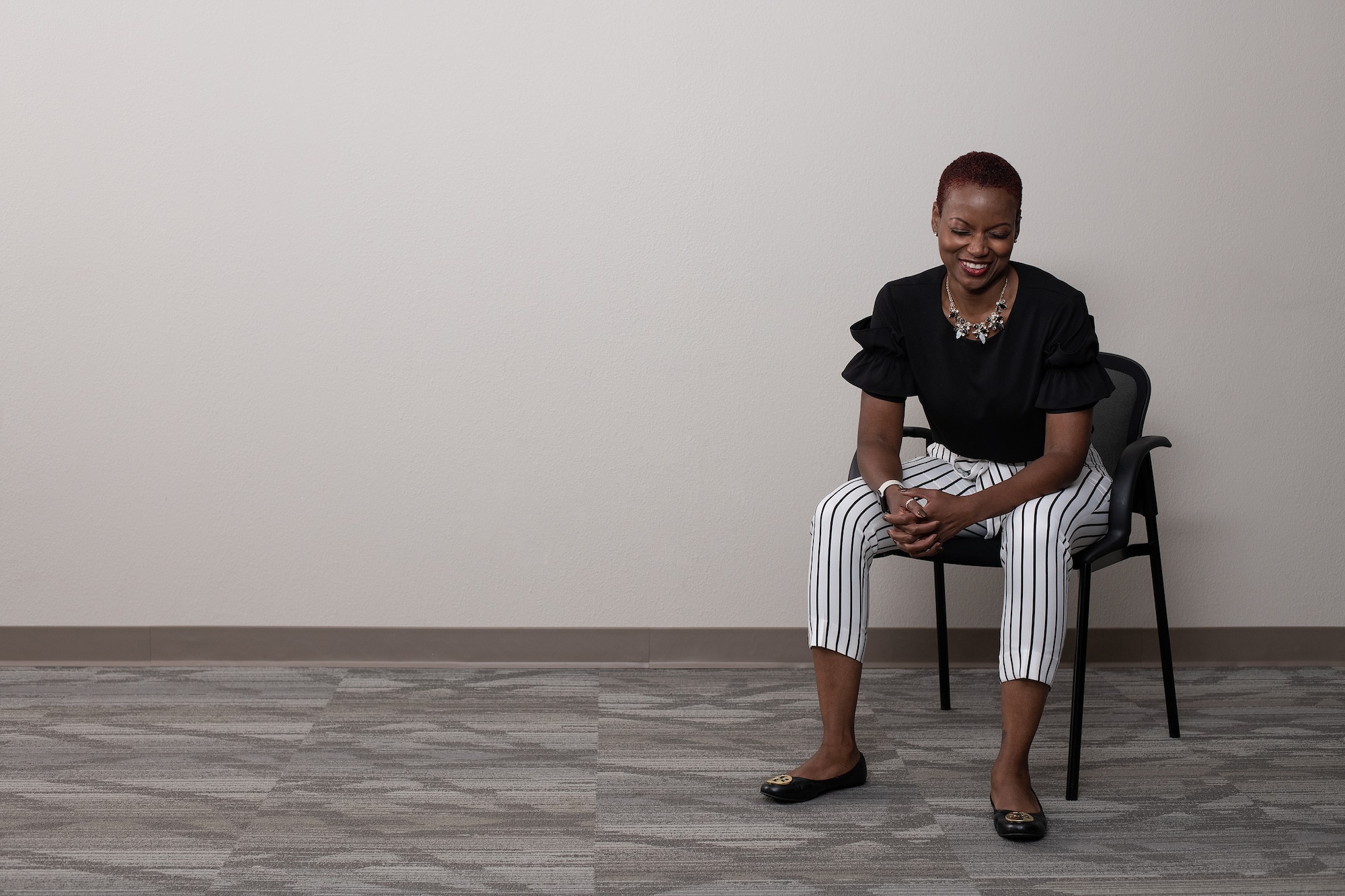 Ms. Charlene White, director of psychological health at the 137th Special Operations Wing, poses for a portrait taken at Will Rogers Air National Guard Base in Oklahoma City, Sep. 19, 2019.