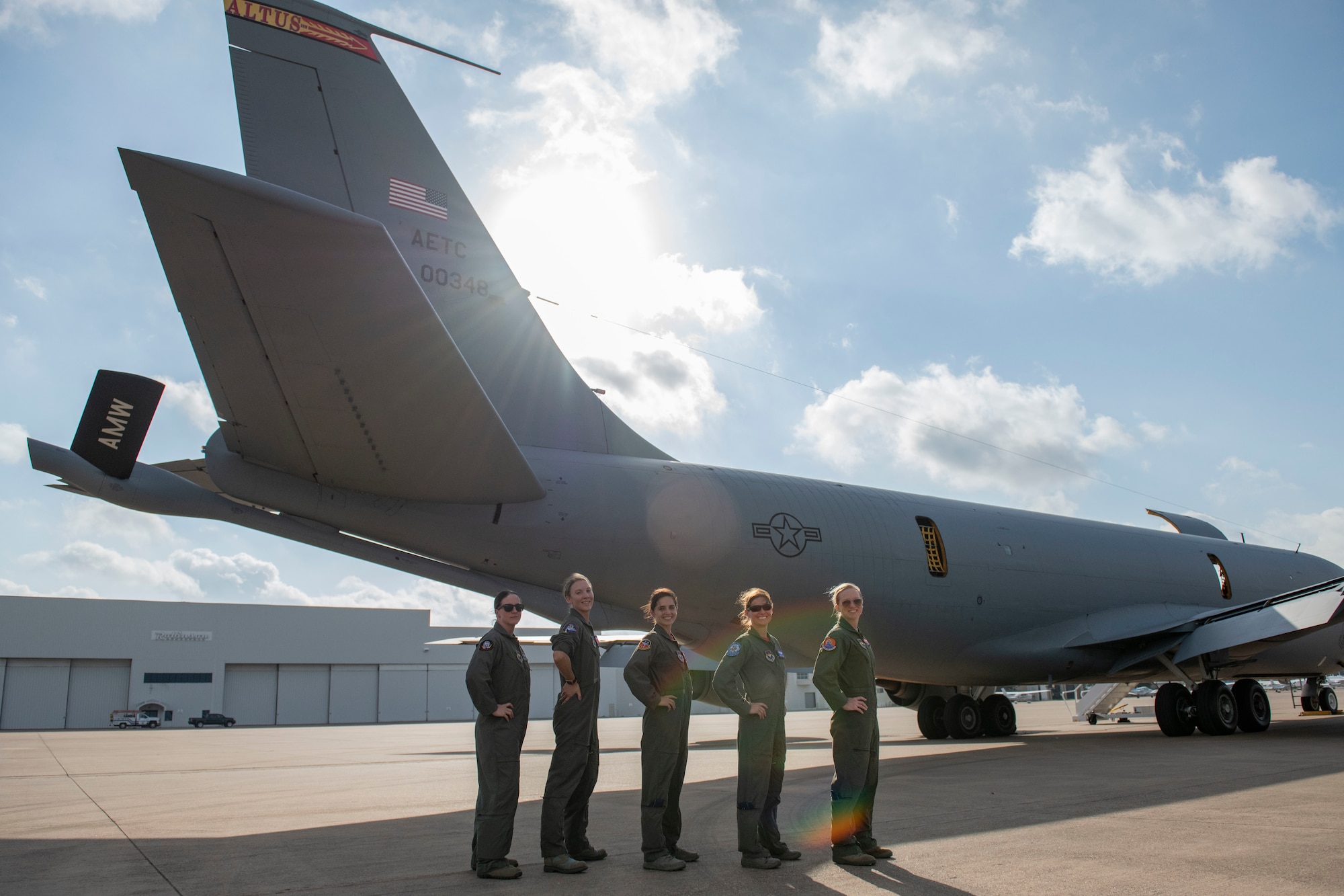 Women aviators pose for a photo.