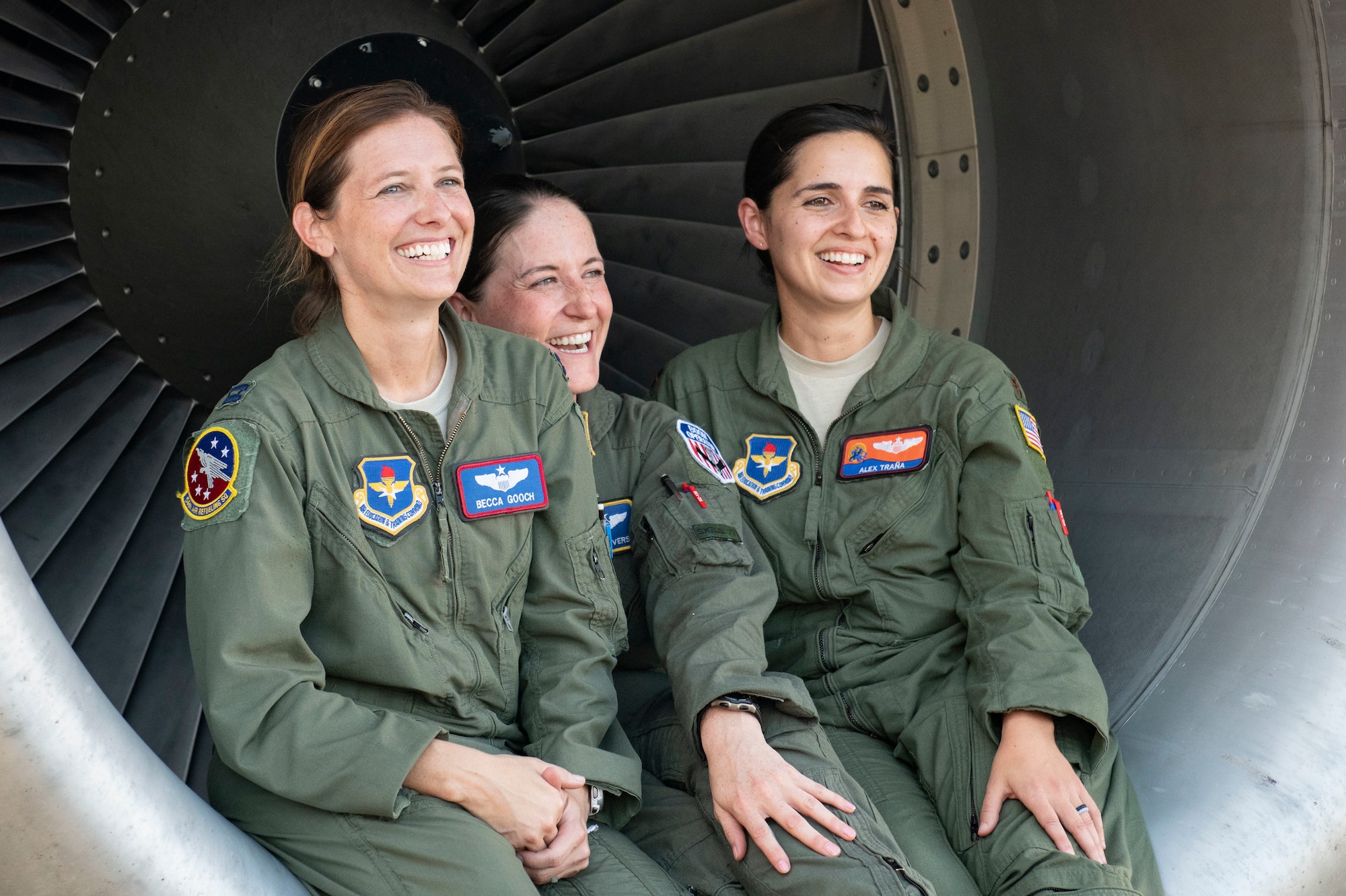 Women aviators pose for a photo.