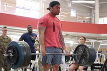 Each team, representing a unit at the base, was awarded points by their performance during a relay race, weightlifting, volleyball, basketball, cornhole, esports and a miniature warrior challenge.