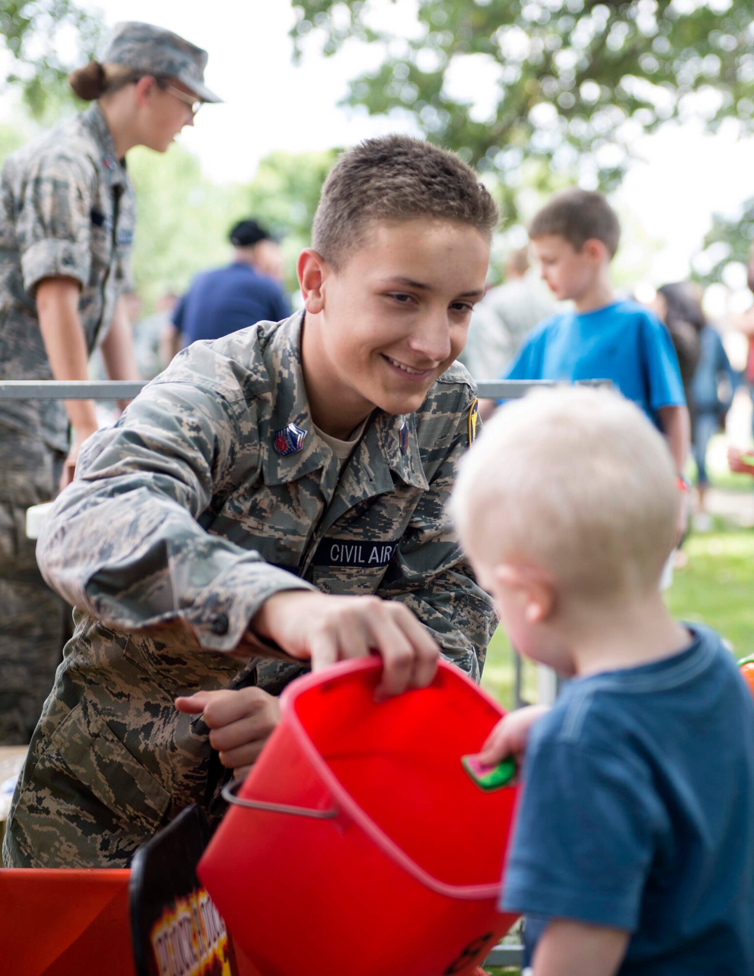 U.S. Air Force Airmen from the 133rd Airlift Wing, along with their families and friends, take part in Family Day activities in St. Paul, Minn., Sept. 14, 2019.