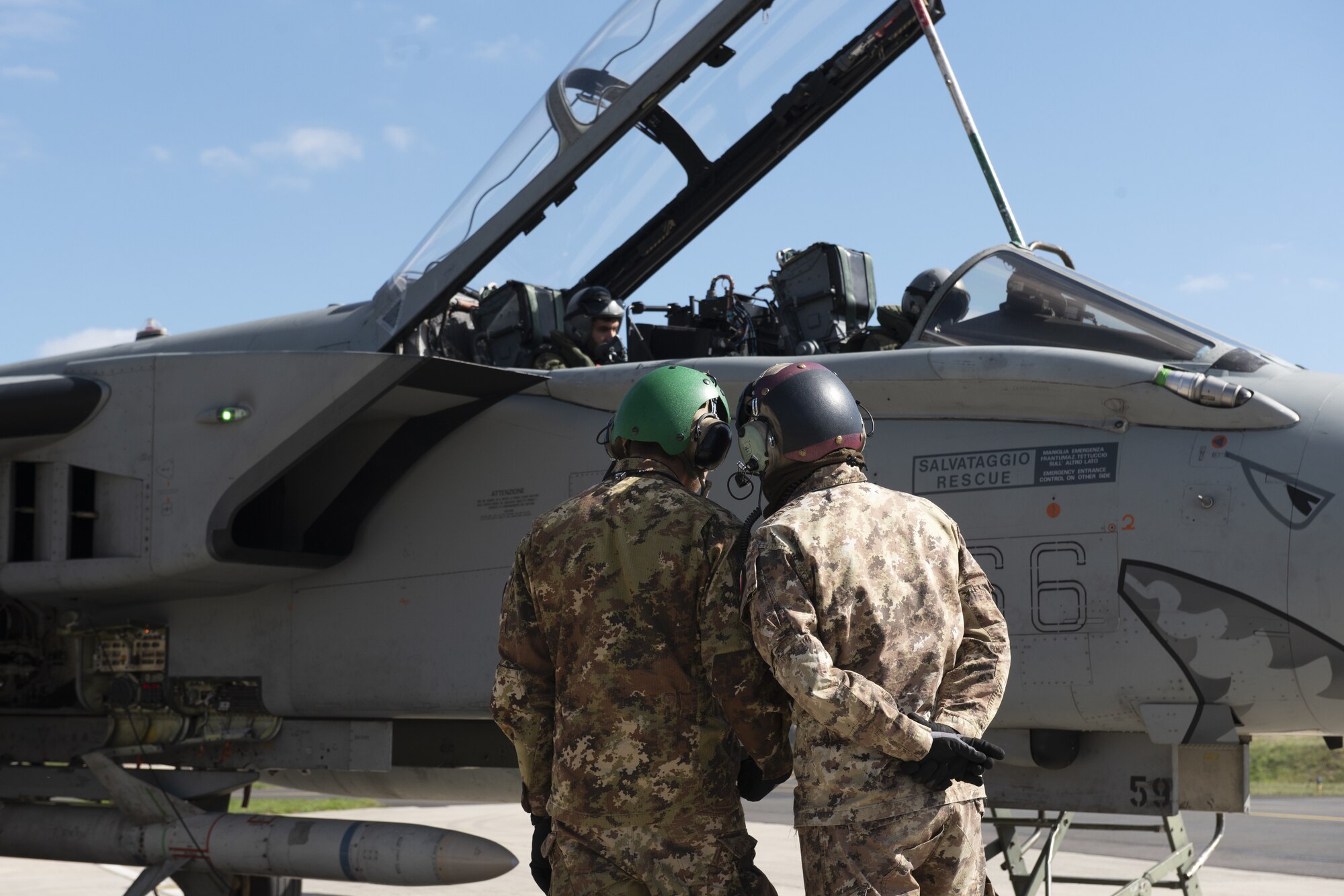 The ItAF participated in a joint exercise with U.S. Air Force F-16 Fighting Falcons to strengthen cooperation with friendly assets.