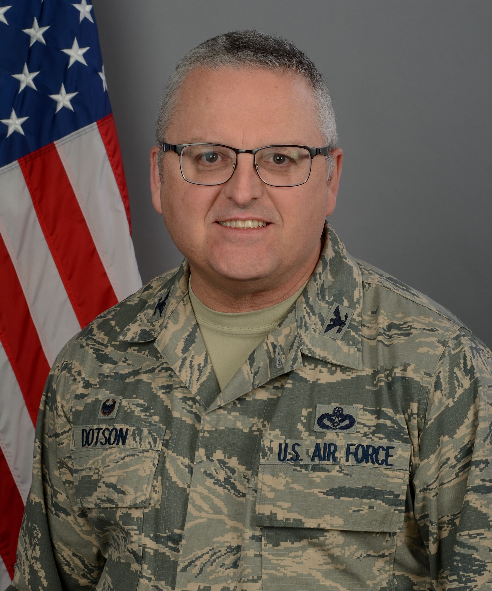 U.S. Air Force Col. Tim Dotson, the commander of the 169th Mission Support Group, at McEntire Joint National Guard Base, S.C., Feb. 1, 2018.  (U.S. Air National Guard photo by Senior Airman Megan Floyd)