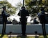 U.S. Air Force Airmen with the Langley Air Force Base Honor Guard raise the POW/MIA flag at Joint Base Langley-Eustis, Virginia, Sept. 20, 2019.  On the second day of the event, the POW/MIA flag was raised at the POW/MIA memorial on base. (U.S. Air Force photo by Airman 1st Class Marcus M. Bullock)