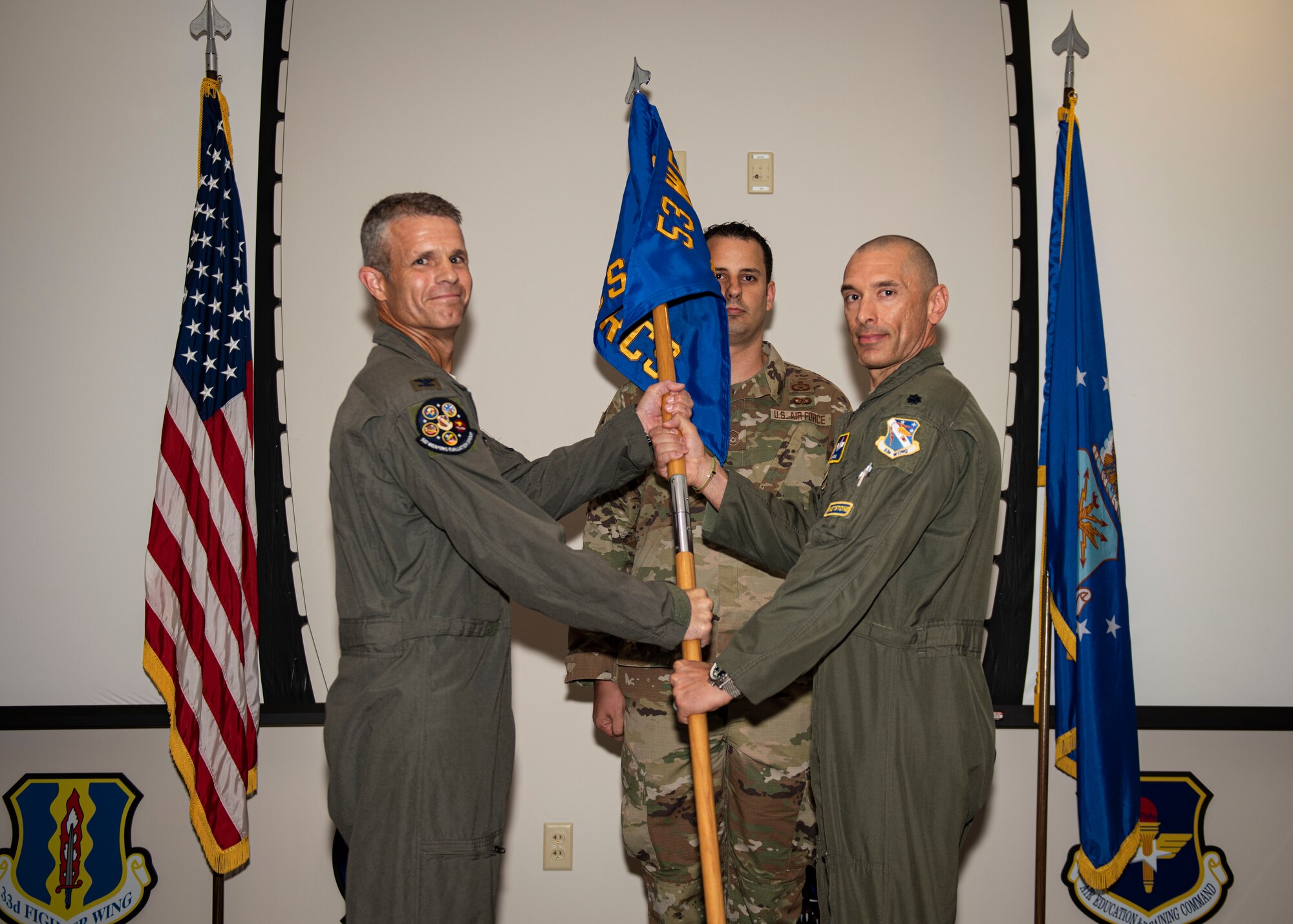 As a formal recognition of the hard work and efforts of the 53rd Wing Airmen at Tyndall Air Force Base in the 81st Range Control Squadron, the 81st RCS deactivated, then reactivated as the 81st Air Control Squadron during a ceremony on September 23, 2019.