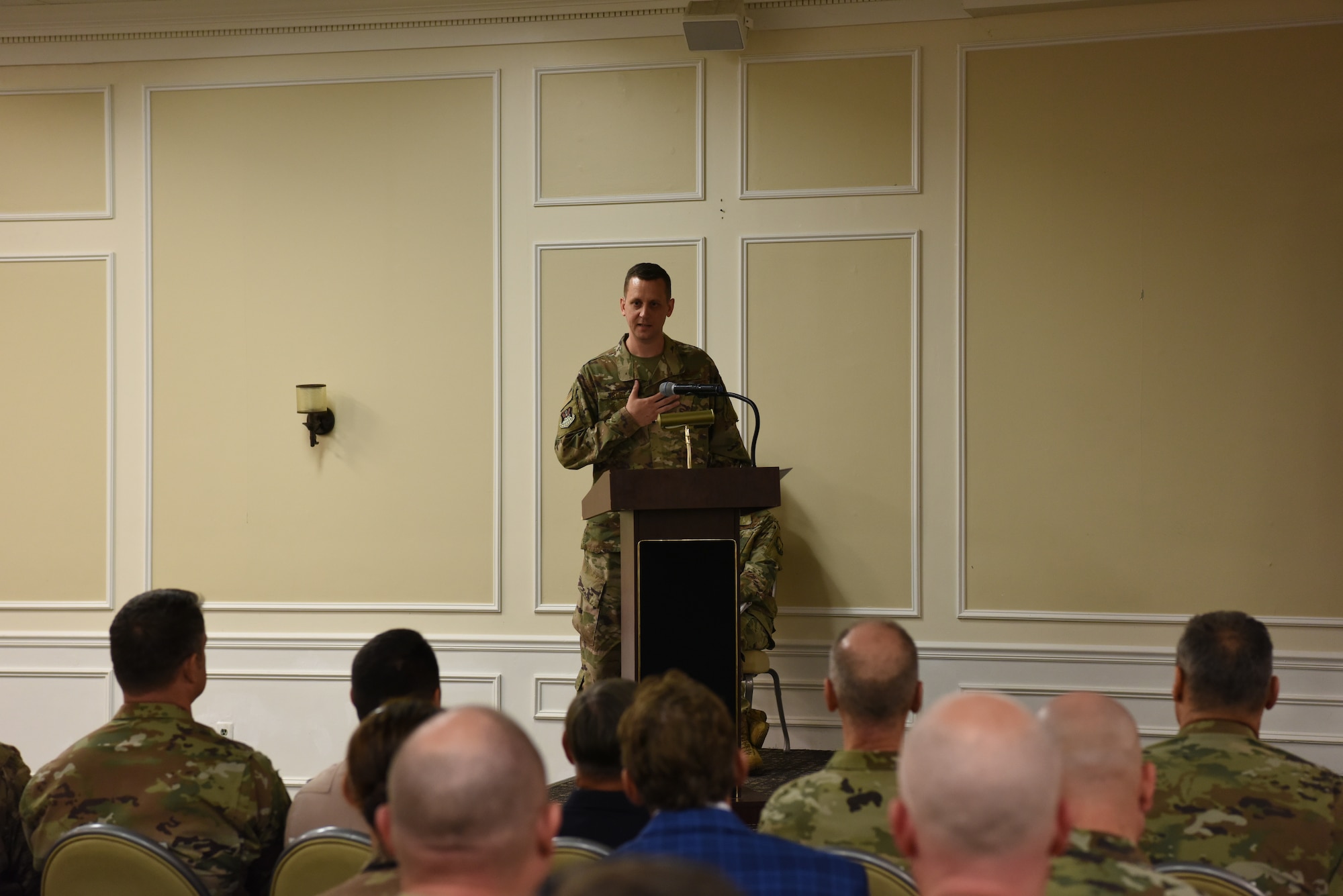 Lt. Col. Reid gives a speech.