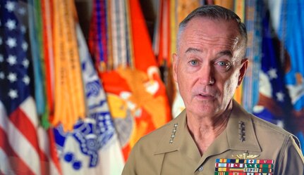 Marine Corps Gen. Joe Dunford, 19th chairman of the Joint Chiefs of Staff, delivers a farewell message to members of the U.S. Armed Forces and their families, Sept. 24, 2019 at the Pentagon, Washington, D.C.