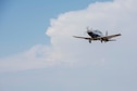 A T-6 Texan II takes off from the flightline at Vance Air Force Base on Mar. 27, 2019. The T-6A Texan II is a single-engine, two-seat primary trainer designed to train undergraduate pilot training students. (U.S. Air Force Photo by Airman 1st Class Octavius Thompson)