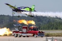 Smoke N’ Thunder prepares to race Gary Ward during the 2019 MCAS Beaufort Air Show, April 27. MCAS Beaufort hosts the air show in order to bring the community together and demonstrate U.S. Marine Corps Aviation Combat Element and Marine Air-Ground Task Force capabilities. (U.S. Marine Corps photo by Sgt. Brittney Vella)