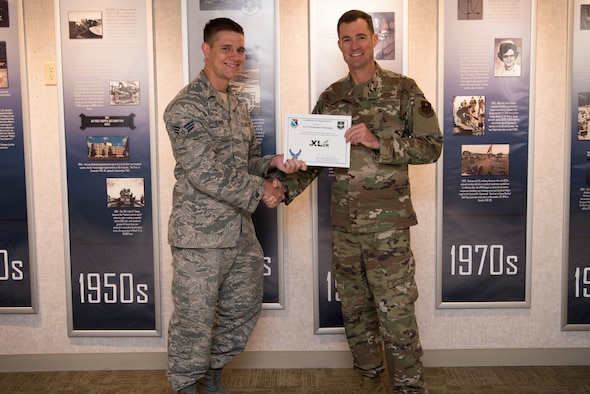 Senior Airman Christopher Dunning, a 47th Operational Medical Readiness Squadron Mental Health flight chief, was chosen by wing leadership to be the “XLer of the Week” of Sept. 16, 2019 at Laughlin Air Force Base, Texas. (U.S. Air Force photo by Senior Airman Marco A. Gomez)