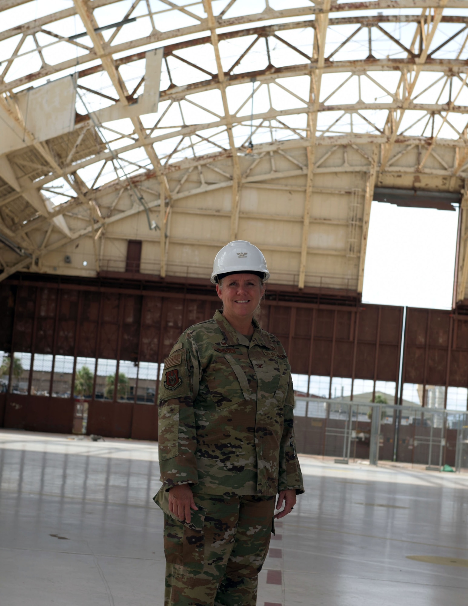 Col. Lori Walden, 325th Fighter Wing Tyndall Air Force Base Program Management Office director, poses for a photo Aug. 26, 2019, at Tyndall Air Force Base, Florida. Walden hepls the  PMO mission repair, reshape and rebuild, to support both short-term resumption of mission operations and long-term development. (U.S. Air Force photo by Senior Airman Dylan Auger)